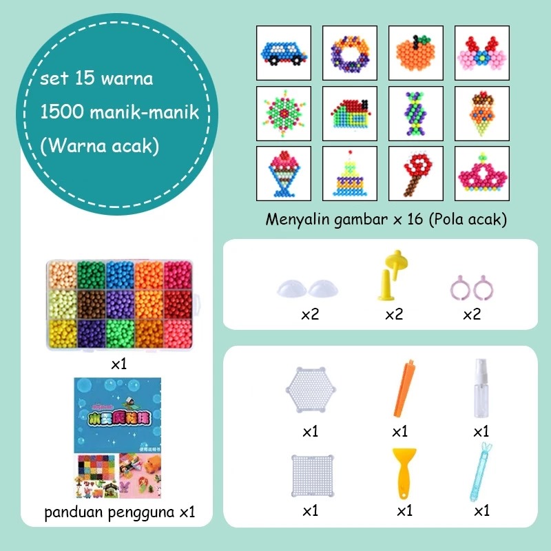 Mainan DIY Magic Water Beads 15 Color (Mainan Edukasi Anak)