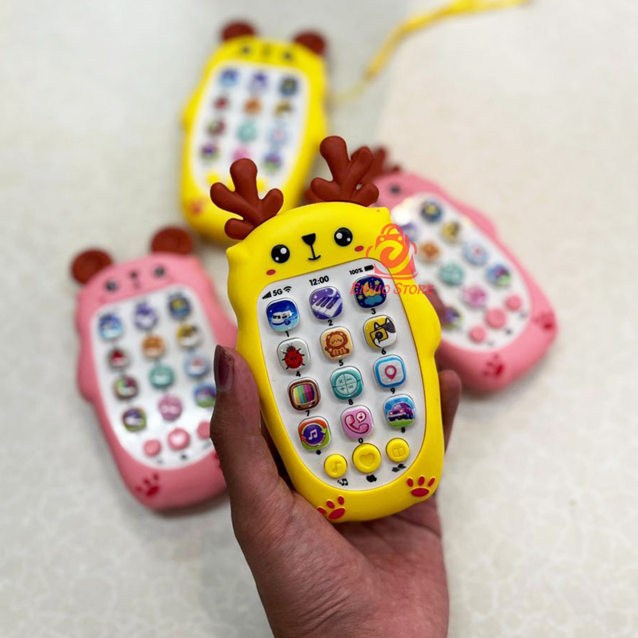 Mainan Telepon Bayi Animal - PINK (Phone Baby Music)