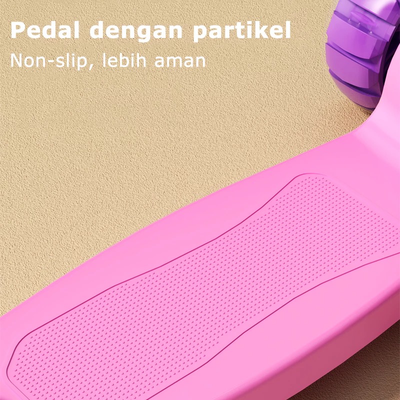 Skuter Duduk 2in1 Roda 3 - PINK (Mainan Scooter Anak)