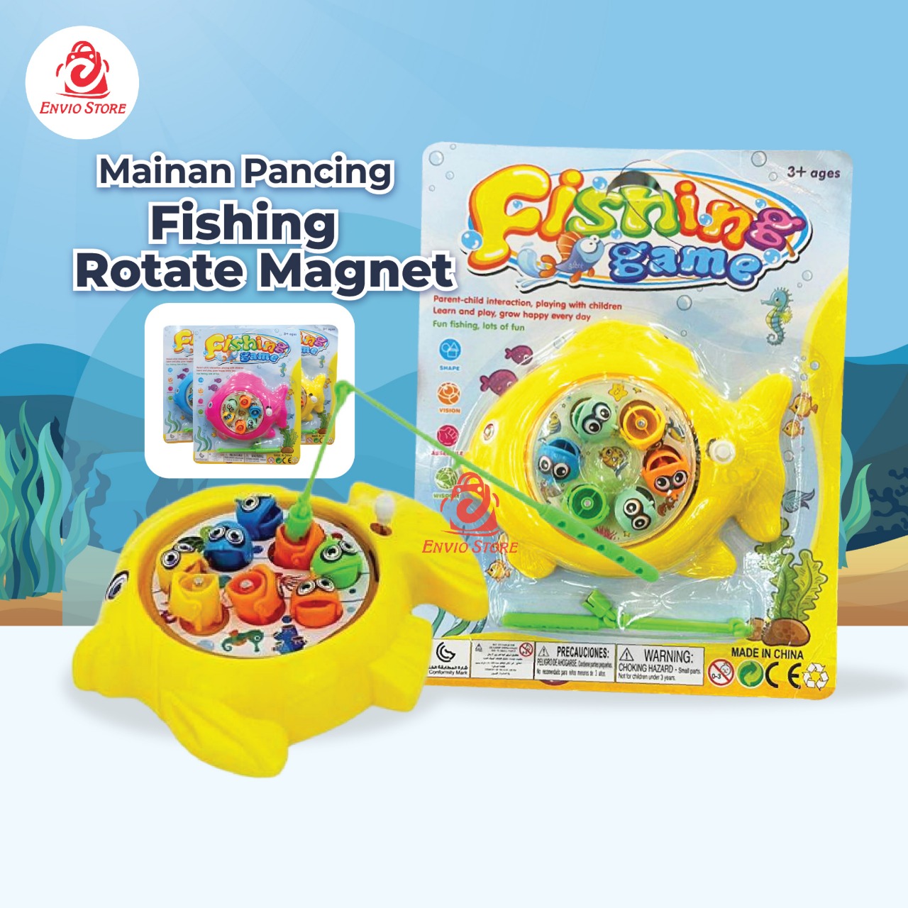 Mainan Pancing Fishing Rotate Magnet (Mainan Pancing Plus Ikan)