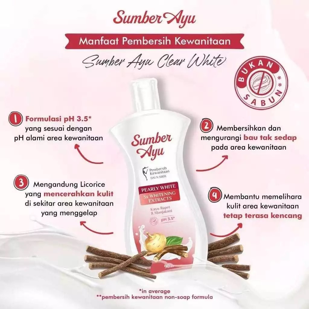 Sumber Ayu Feminine Hygiene Wash 90ml - Pearly White
