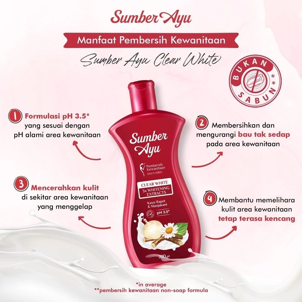 Sumber Ayu Feminine Hygiene Wash 90ml - Clear White