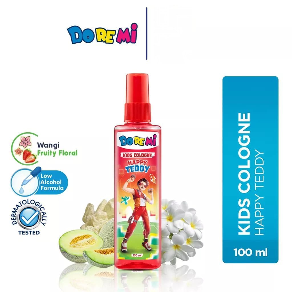 Doremi Kids Cologne 100ml - Happy Teddy Merah