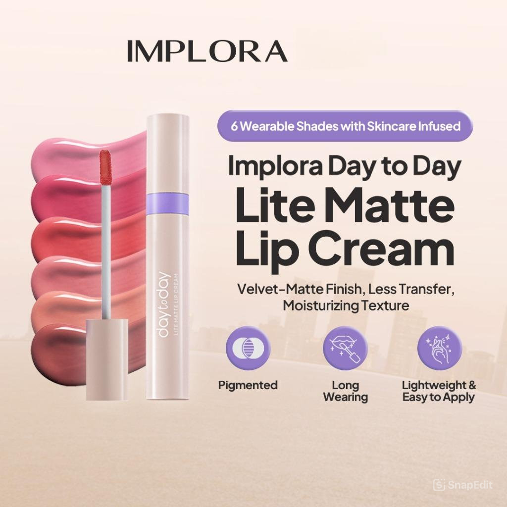 (PAKET ISI 12) Implora Day to Day Series Lite Matte Lip Cream - 06 Attitude