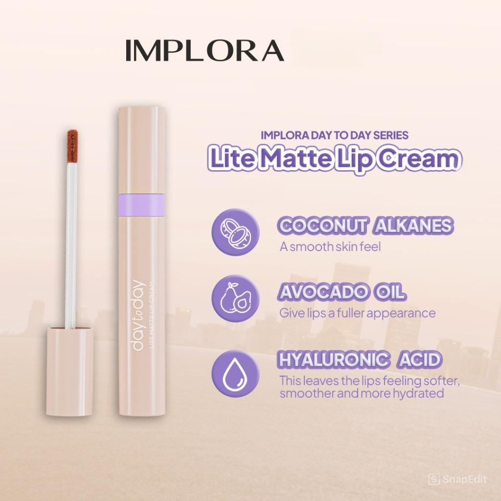 (PAKET ISI 12) Implora Day to Day Series Lite Matte Lip Cream - 06 Attitude