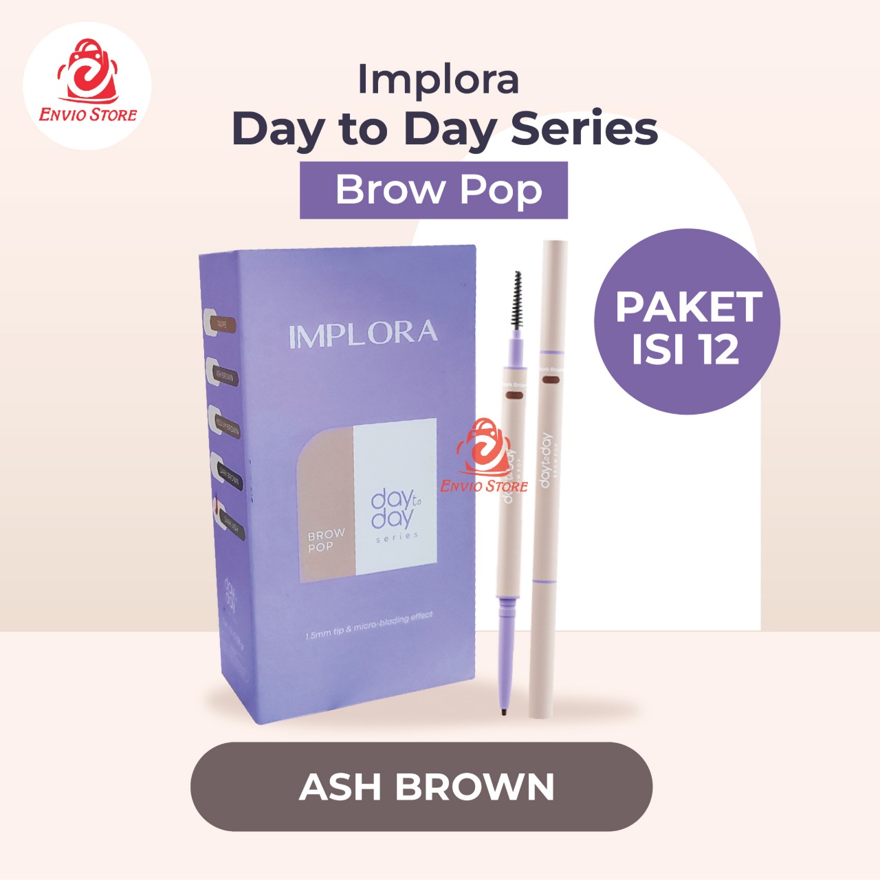 (PAKET ISI 12) Implora Day to Day Series Brow Pop - Ash Brown
