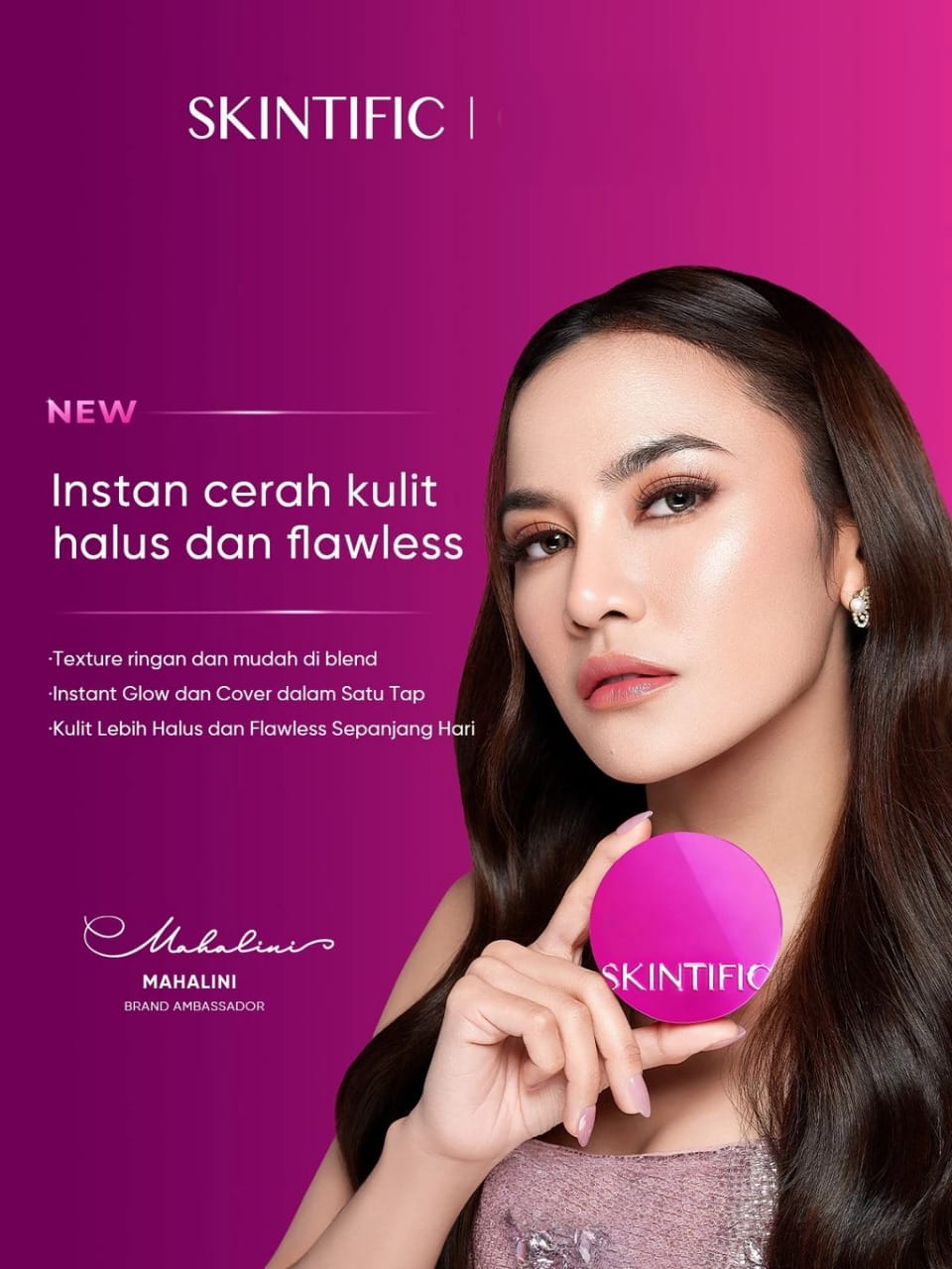 Skintific Cover Glow Perfect Pink Cushion 11gr - 02 Ivory