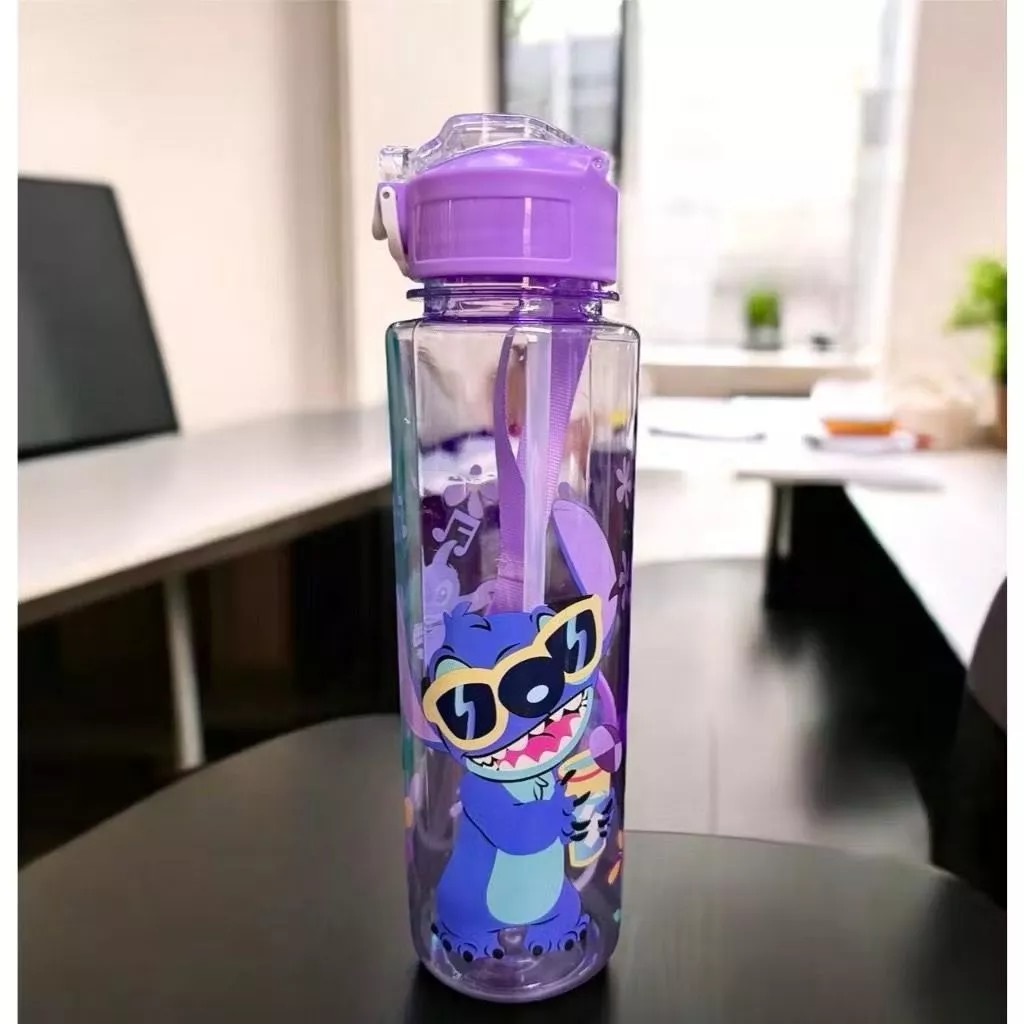 Botol Minum Stitch 750ml - UNGU (Free Sedotan + Strap)