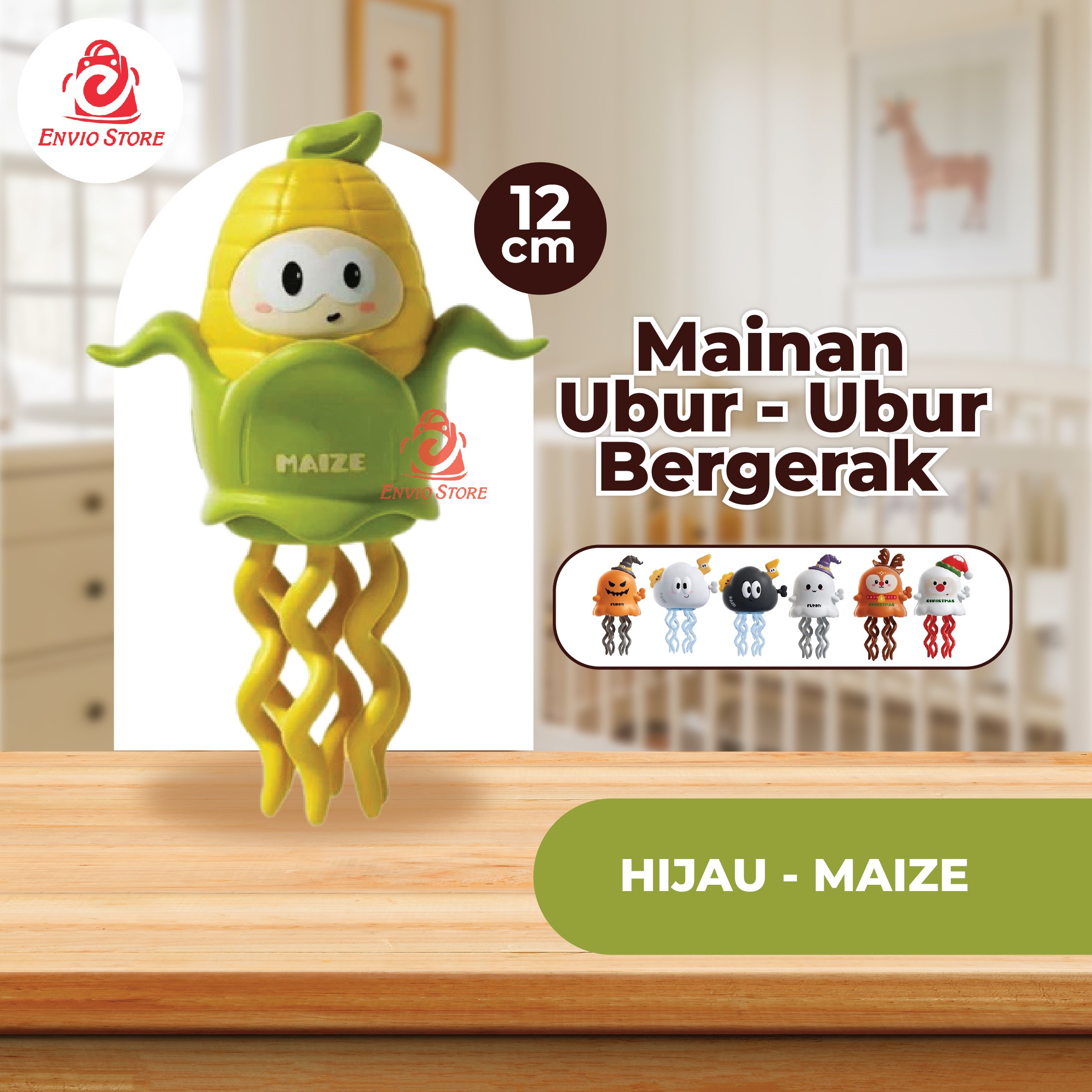 Mainan Ubur - Ubur Bergerak 12cm (DANCING MAIZE) - HIJAU