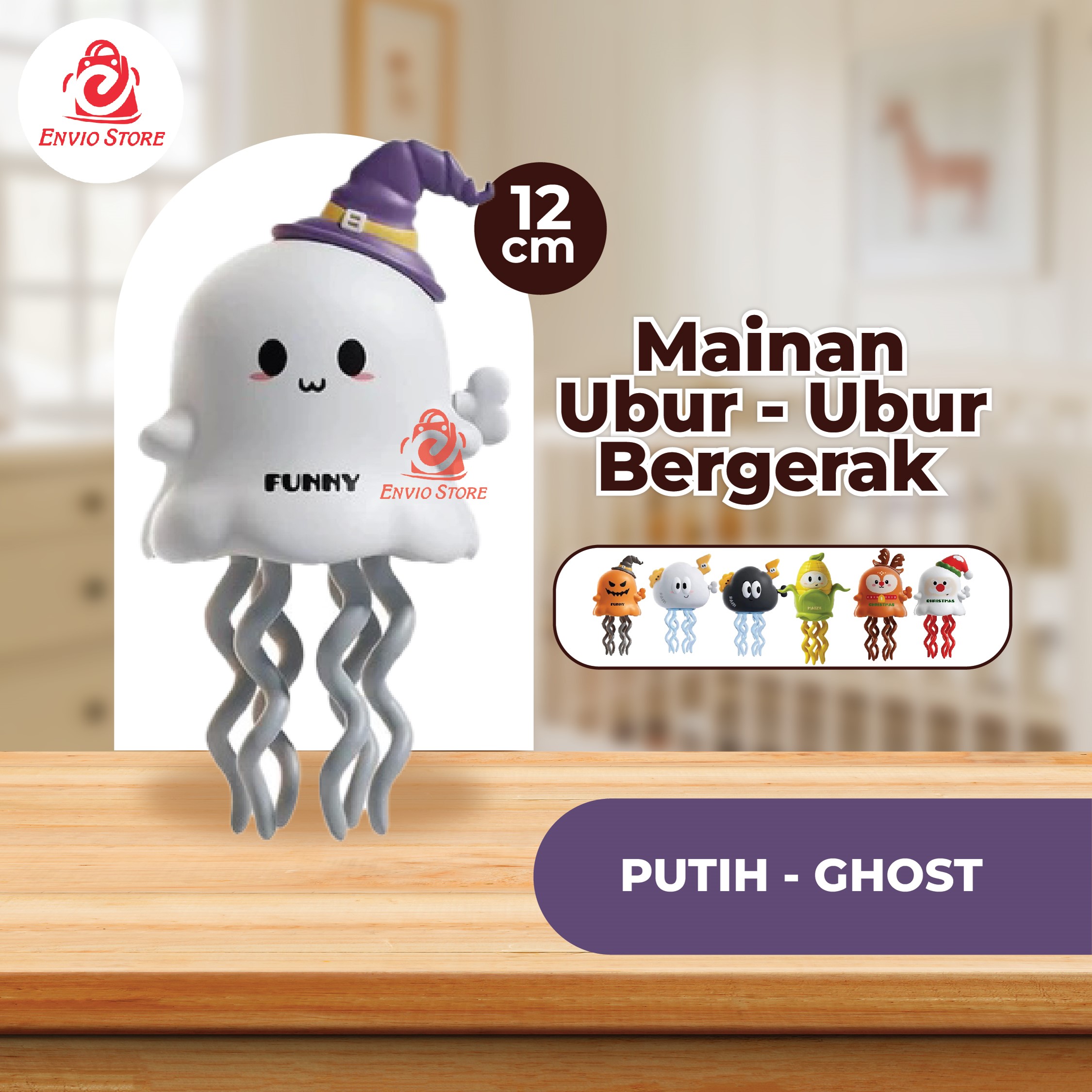Mainan Ubur - Ubur Bergerak 12cm (DANCING GHOST) - PUTIH