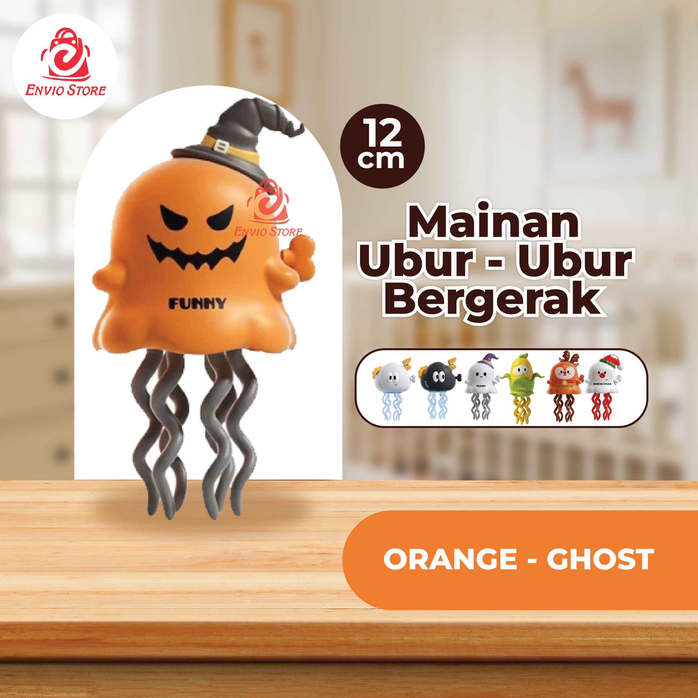 Mainan Ubur - Ubur Bergerak 12cm (DANCING GHOST) - ORANGE