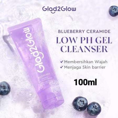Glad 2 Glow Cleanser - Blueberry Ceramide Low pH Gel 100ml Glad 2 Glow Cleanser - Blueberry Ceramide Low pH Gel 100ml