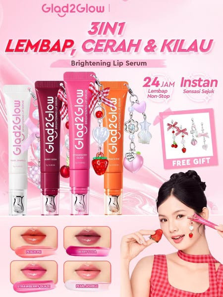 Glad 2 Glow Brightening Lip Serum 7gr - Strawberry Glaze
