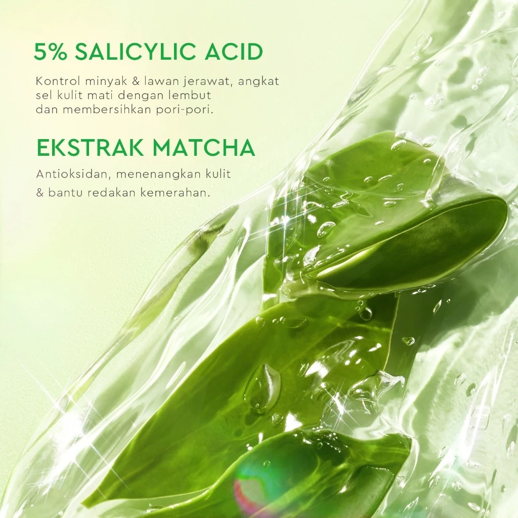 Glad 2 Glow Cleanser - Matcha Salicylic Acid Acne Facial Wash 80gr