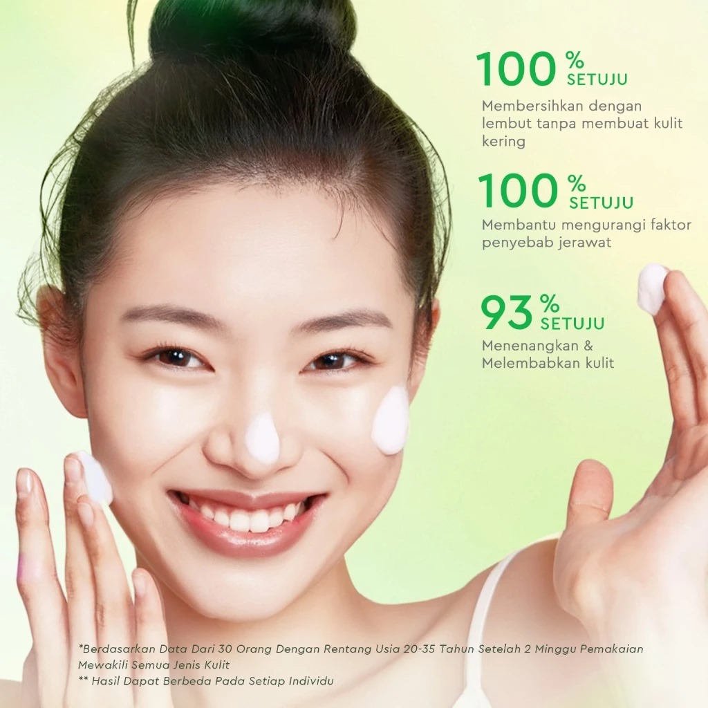 Glad 2 Glow Cleanser - Matcha Salicylic Acid Acne Facial Wash 80gr