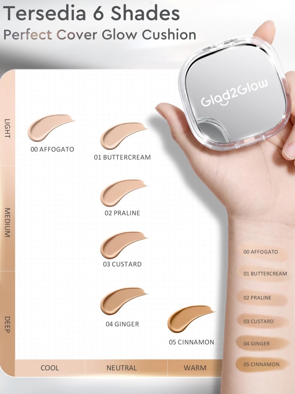 Glad 2 Glow Perfect Cover Glow Cushion 11gr - 00 Affogato
