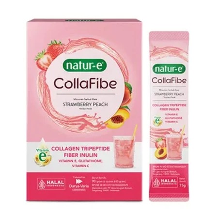 Natur-E CollaFibe Collagen Tripeptide Fiber Inulin (1 Box isi 6pcs) - Strawberry Peach
