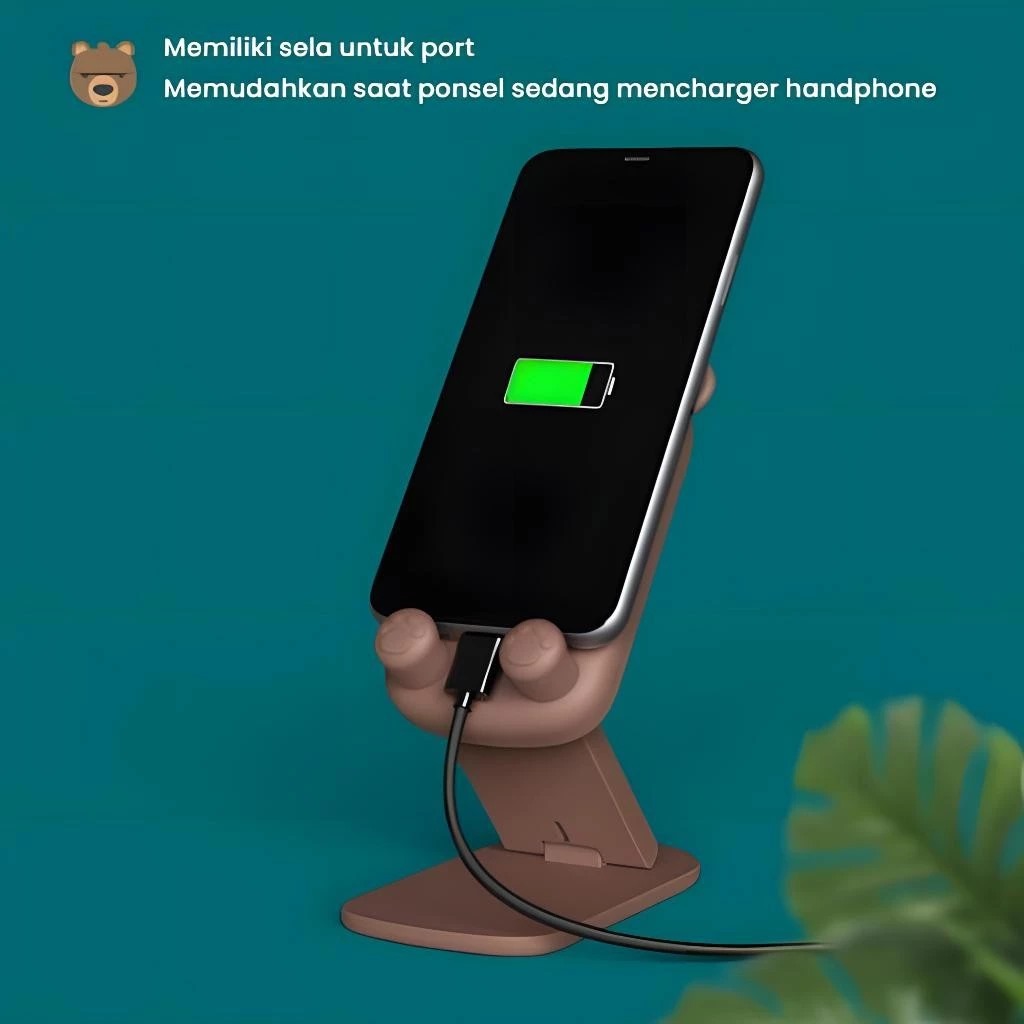 Desktop Phone Holder Karakter - HITAM (Folding Stand HP)