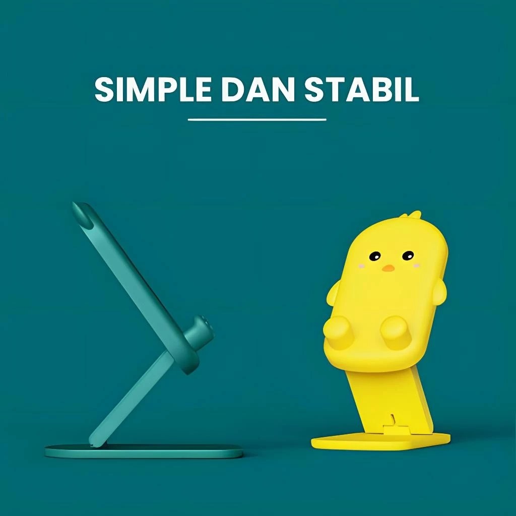 Desktop Phone Holder Karakter - KUNING (Folding Stand HP)