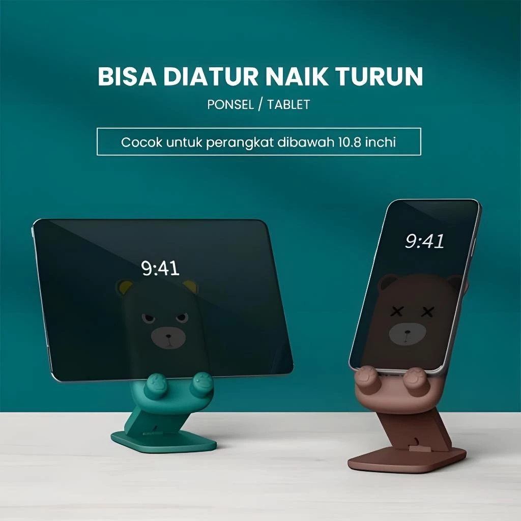 Desktop Phone Holder Karakter - PUTIH (Folding Stand HP)