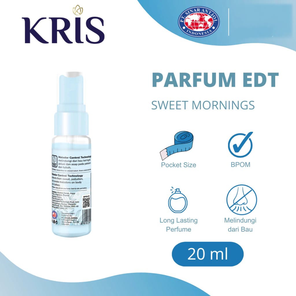 Kris Eau De Toilette Long Lasting Fragrance 20ml - Sweet Mornings