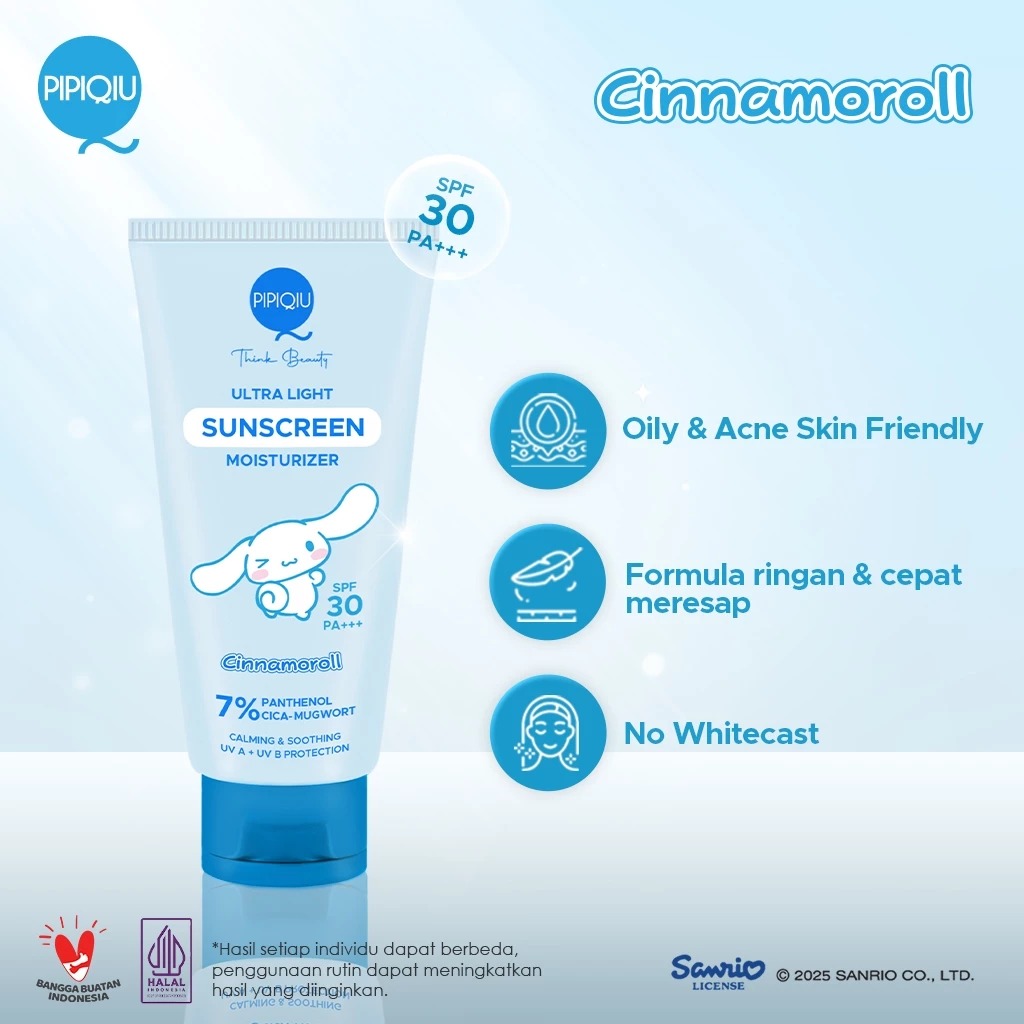 Pipiqiu Ultralight Sunscreen Moisturizer SPF30 PA+++ 30ml - Cinnamoroll