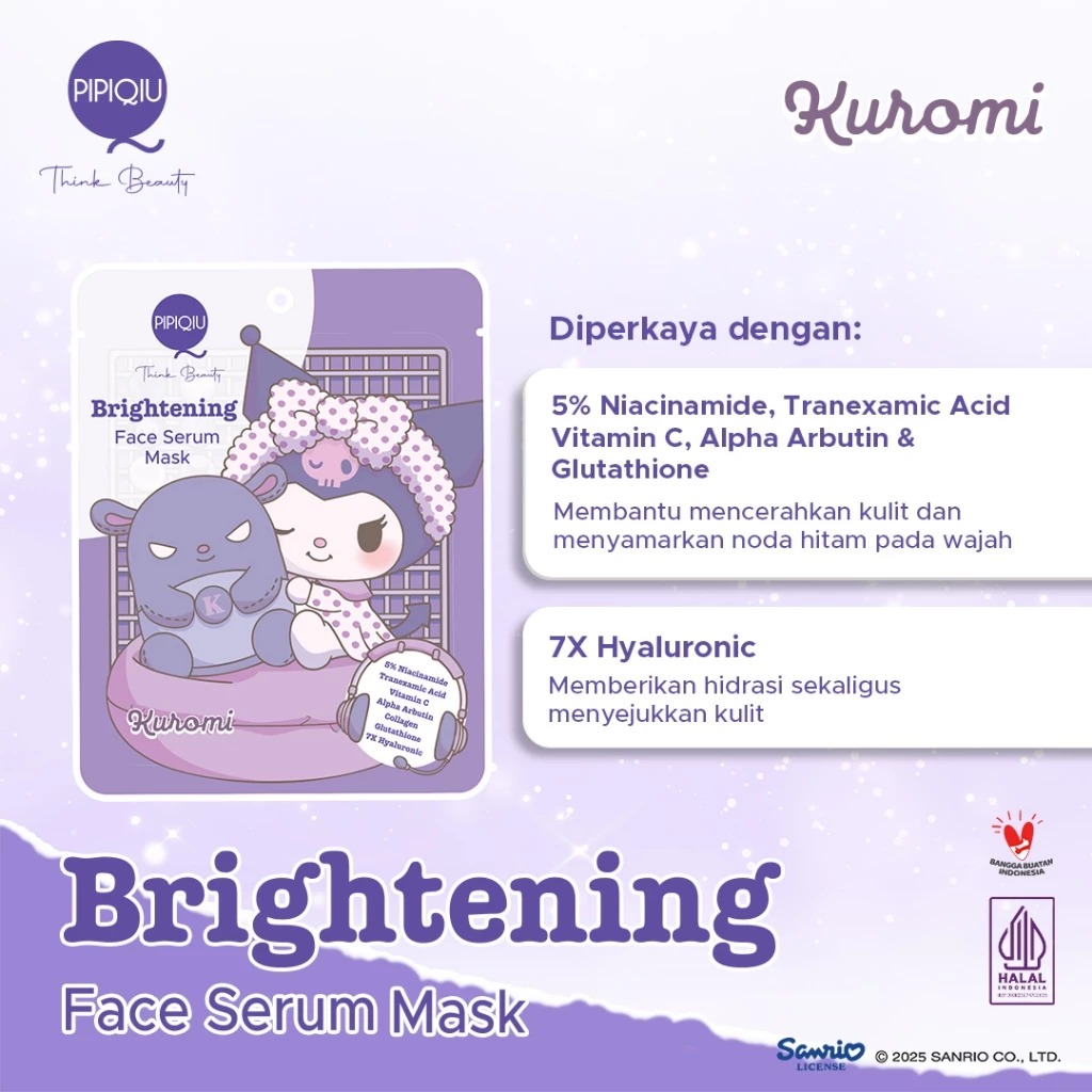 Pipiqiu Face Serum Mask 25gr - Brightening (Kuromi)
