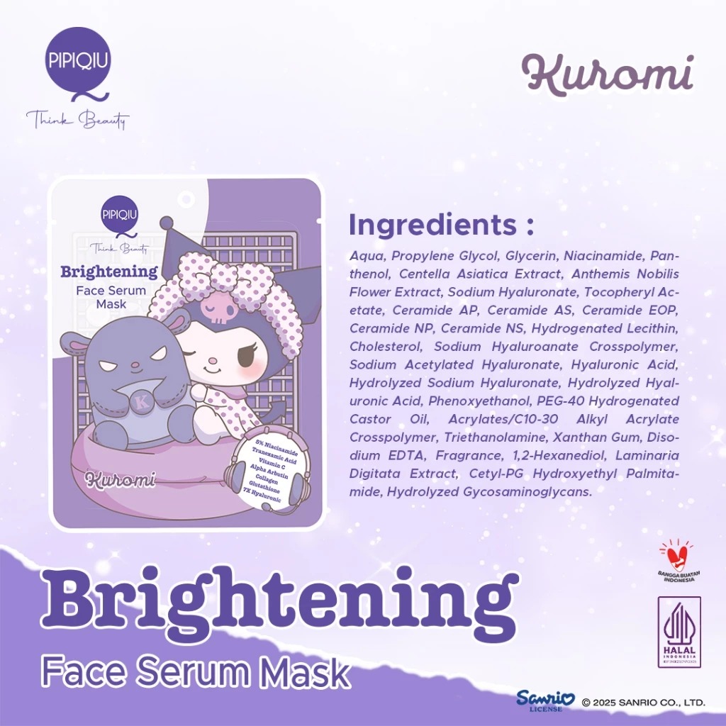 Pipiqiu Face Serum Mask 25gr - Brightening (Kuromi)
