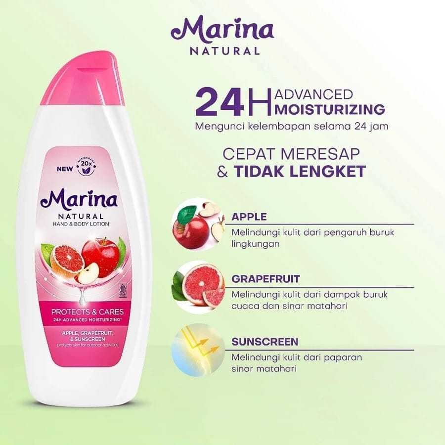 Marina Hand Body Lotion Natural 250+63ml - Protect & Care