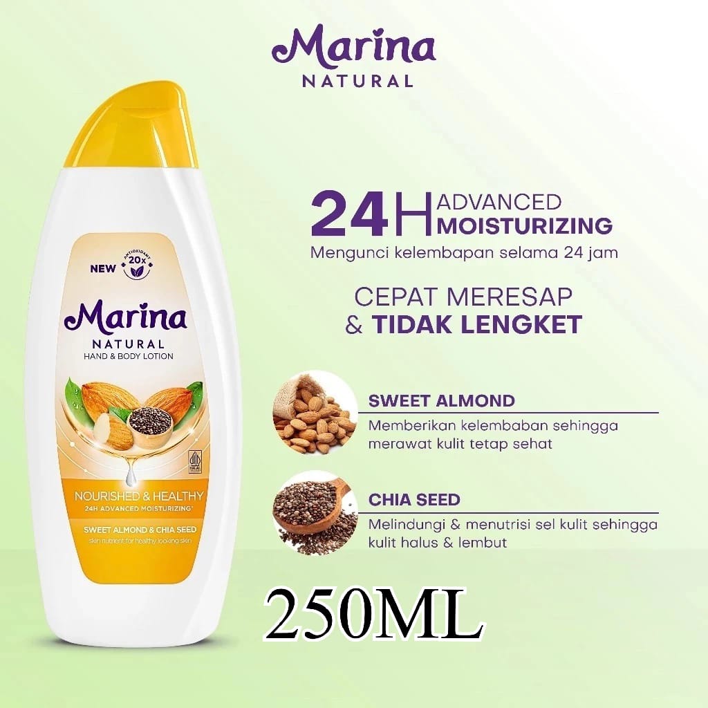 Marina Hand Body Lotion Natural 250ml - Nourish & Healthy