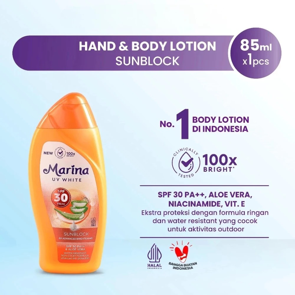 Marina Hand Body Lotion UV White Sunblock 85ml