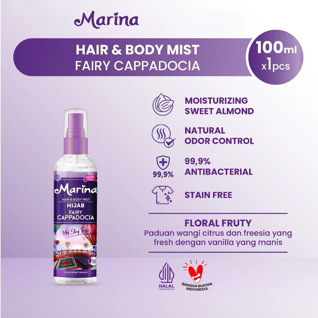 Marina Hijab Hair & Body Mist 100ml - Purple