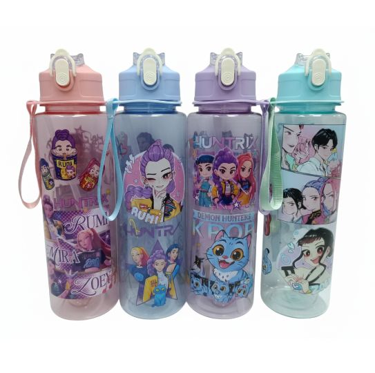 Botol Minum Demon Hunter Huntrix 750ml - BIRU (Free Sedotan + Strap)