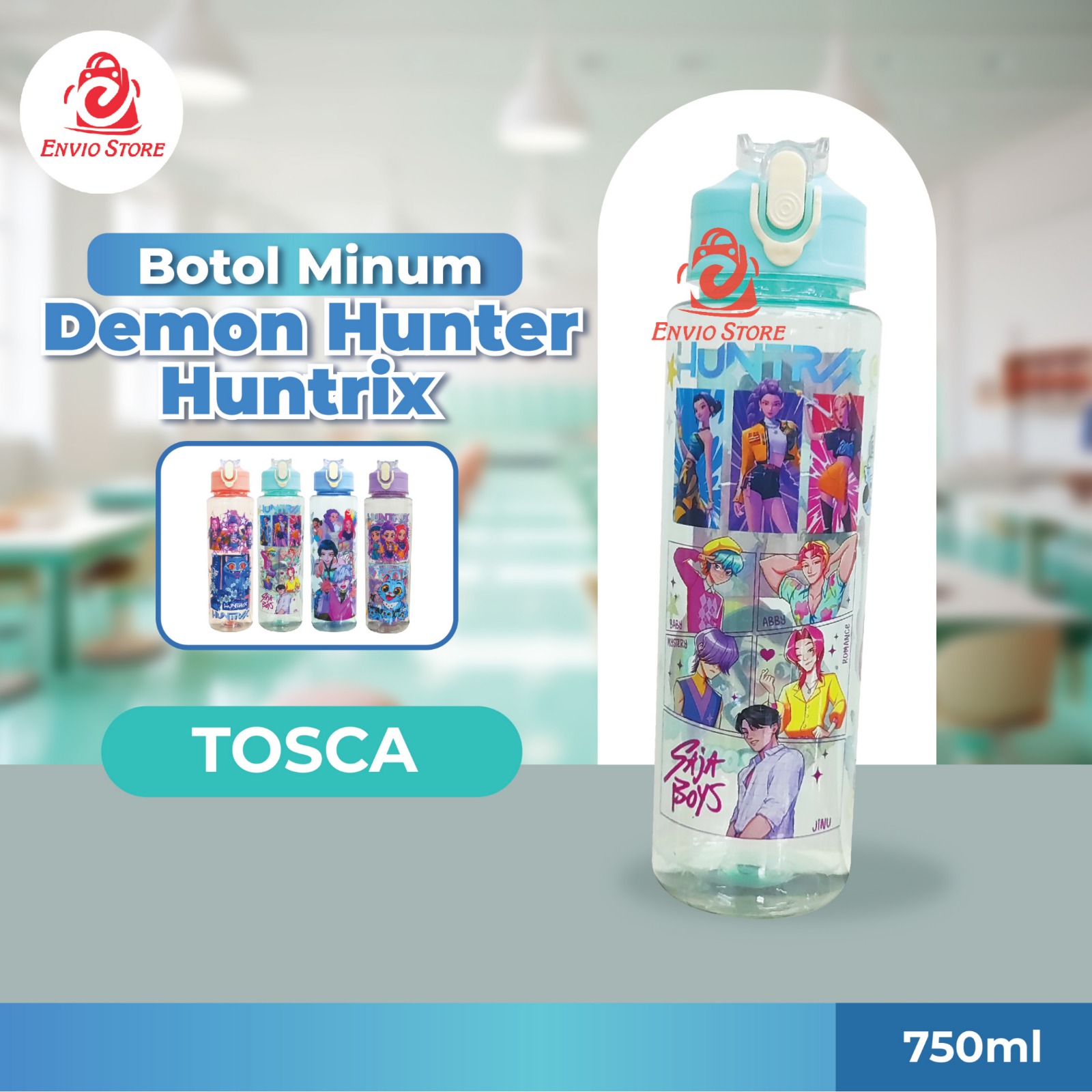 Botol Minum Demon Hunter Huntrix 750ml - TOSCA (Free Sedotan + Strap)