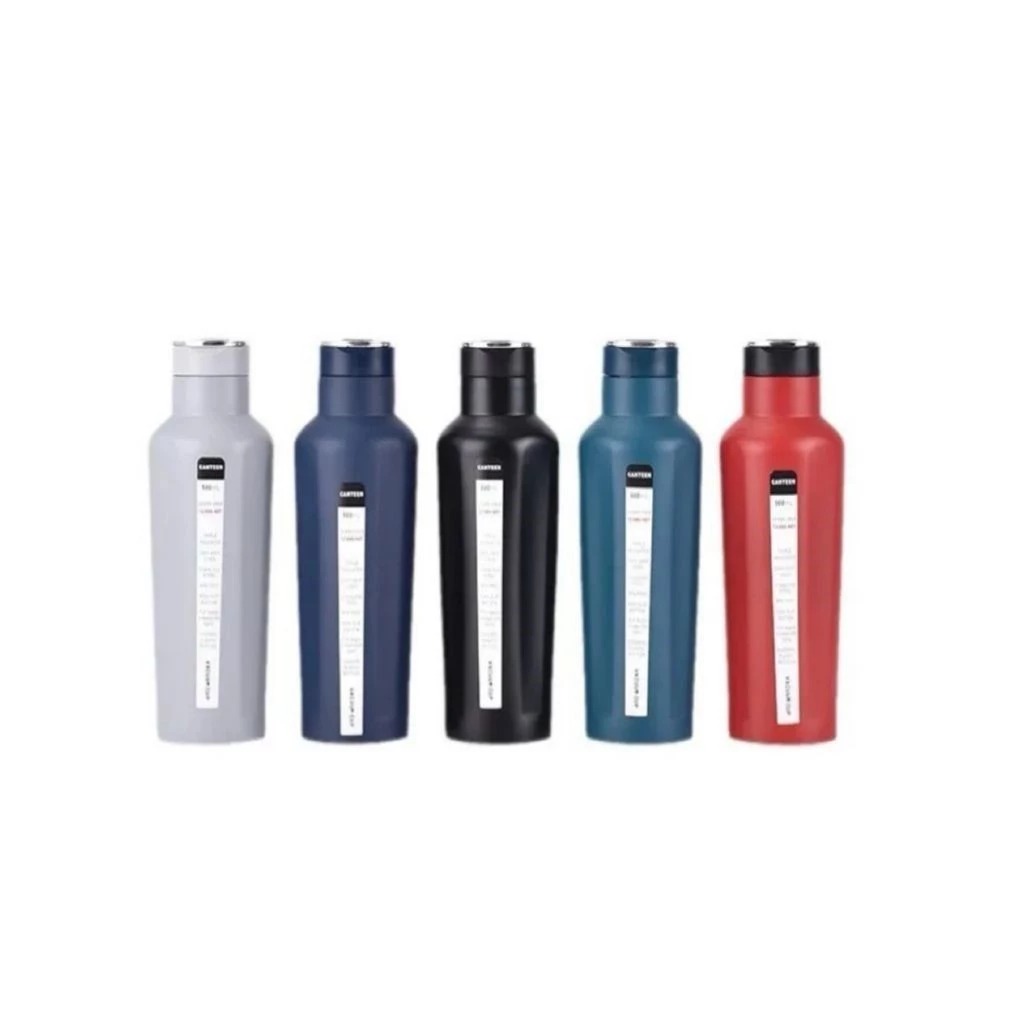 Tumbler Canteen Vacuum Stainless Steel 750ml – HITAM (Botol Minum Tahan Panas & Dingin)