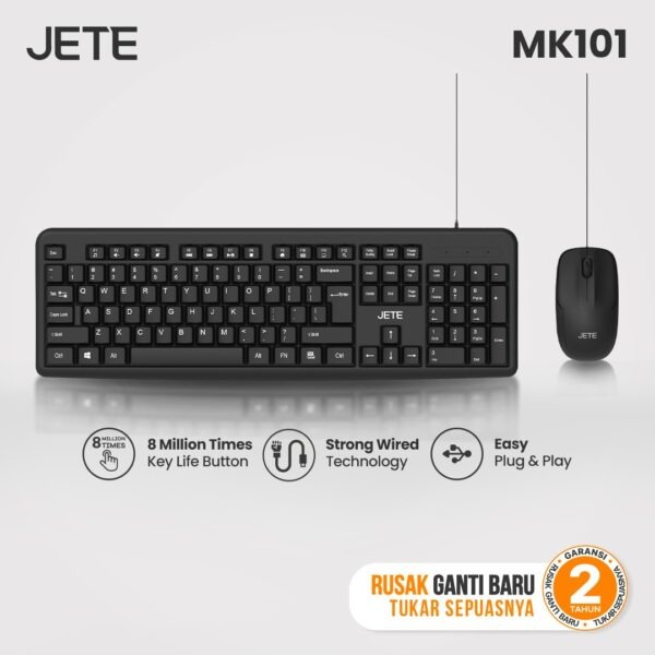 JETE Keyboard & Mouse Combo Kabel - MK101 JETE Keyboard & Mouse Combo Kabel - MK101
