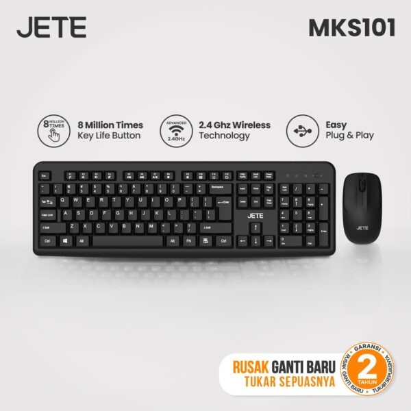 JETE Wireless Keyboard & Mouse Combo - MKS101 JETE Wireless Keyboard & Mouse Combo - MKS101