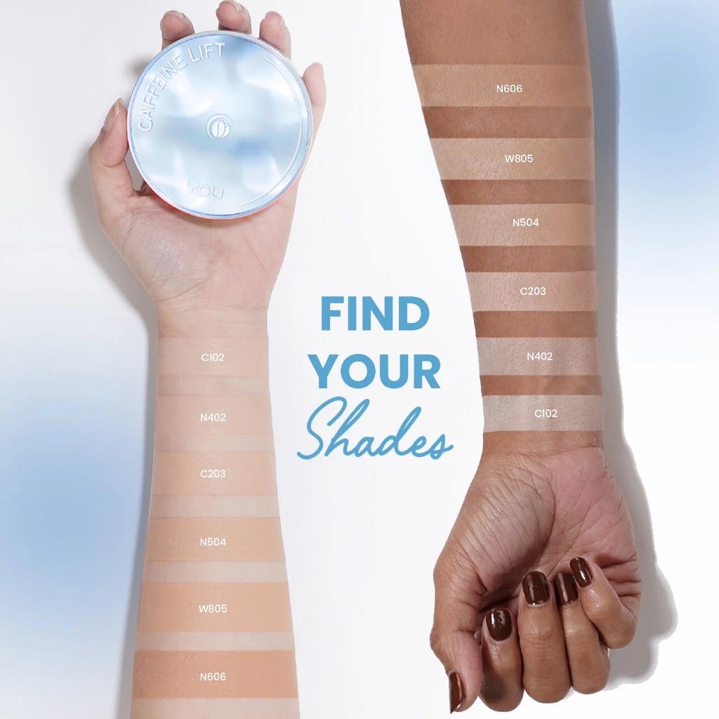 YOU Caffeine Lift V-Boost Serum Cushion SPF45 PA+++ 12gr - N402 Shell Ivory