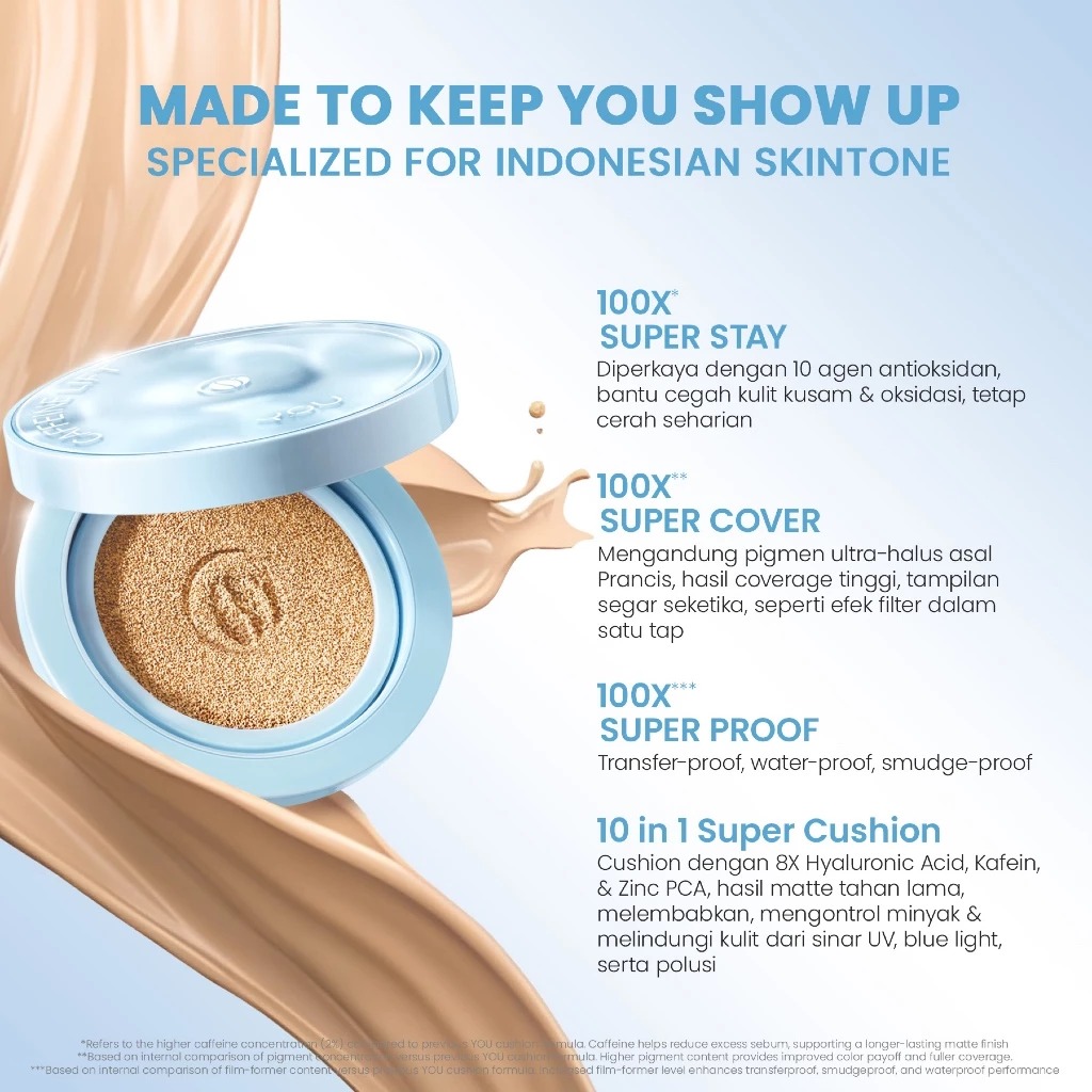 YOU Caffeine Lift V-Boost Serum Cushion SPF45 PA+++ 12gr - W805 Yellow Beige