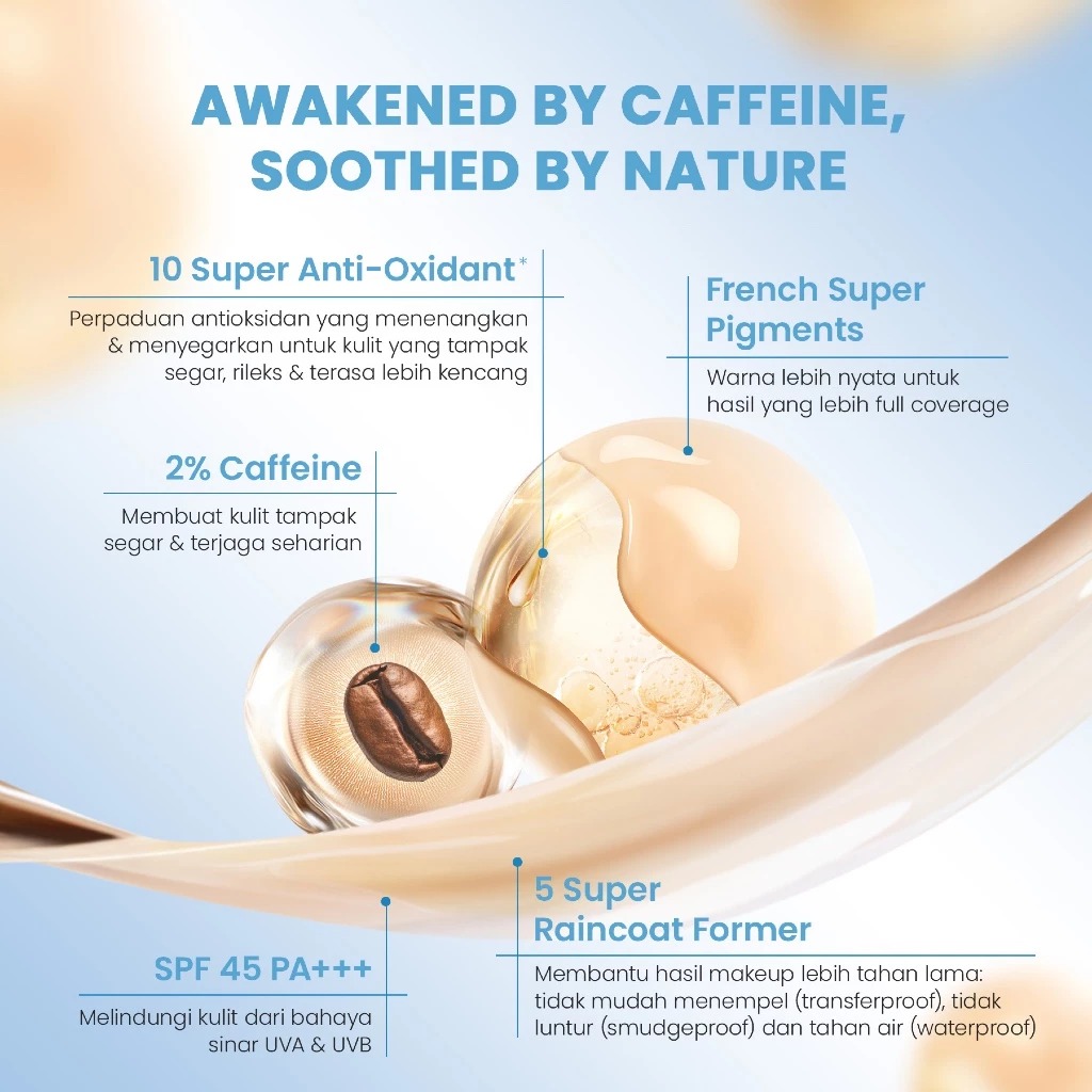 YOU Caffeine Lift V-Boost Serum Cushion SPF45 PA+++ 12gr - N606 Natural Sand