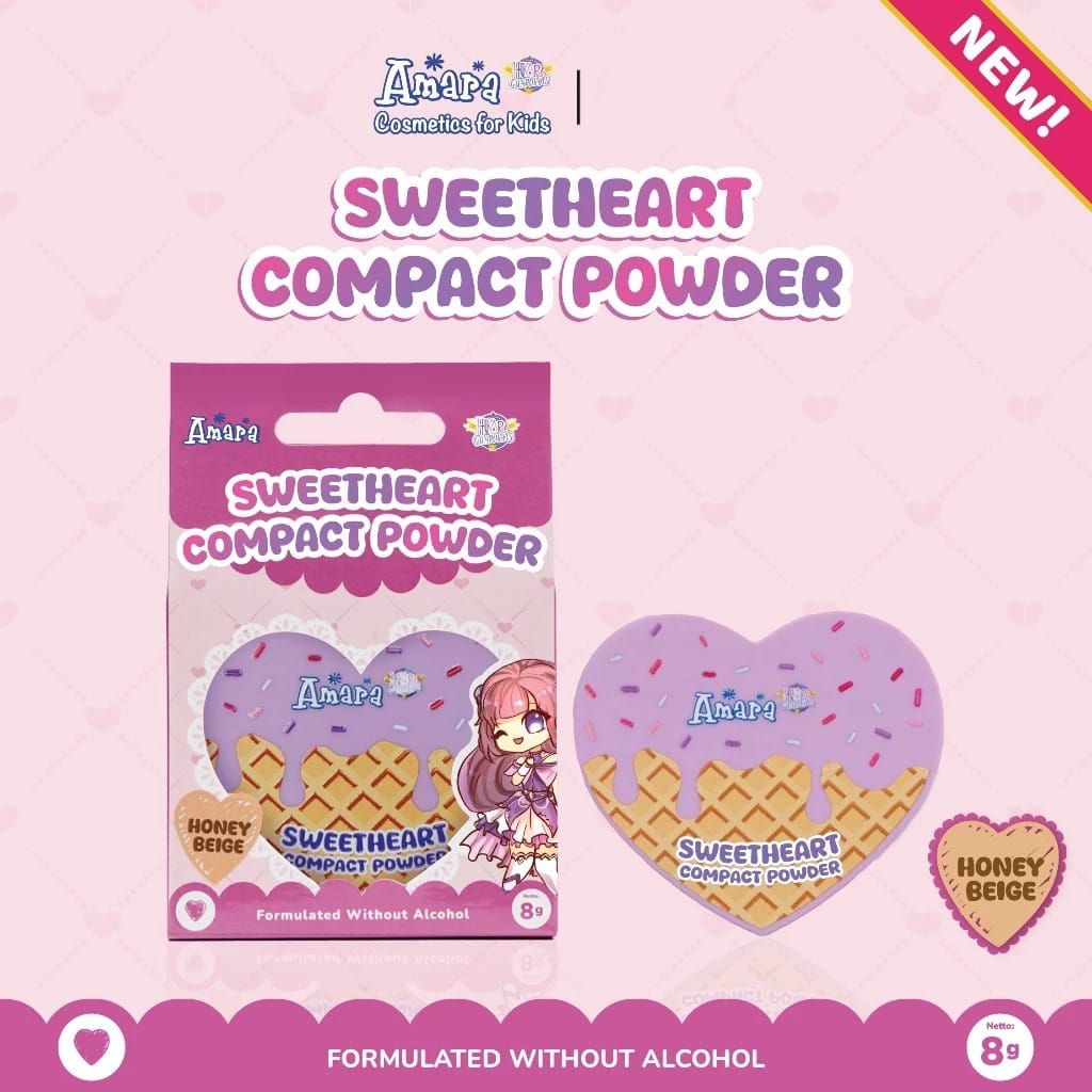 Amara Sweetheart Compact Powder 8gr - Honey Beige