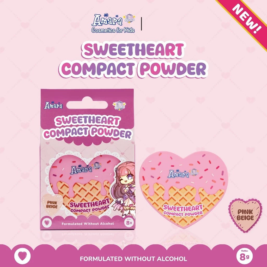 Amara Sweetheart Compact Powder 8gr - Pink Beige