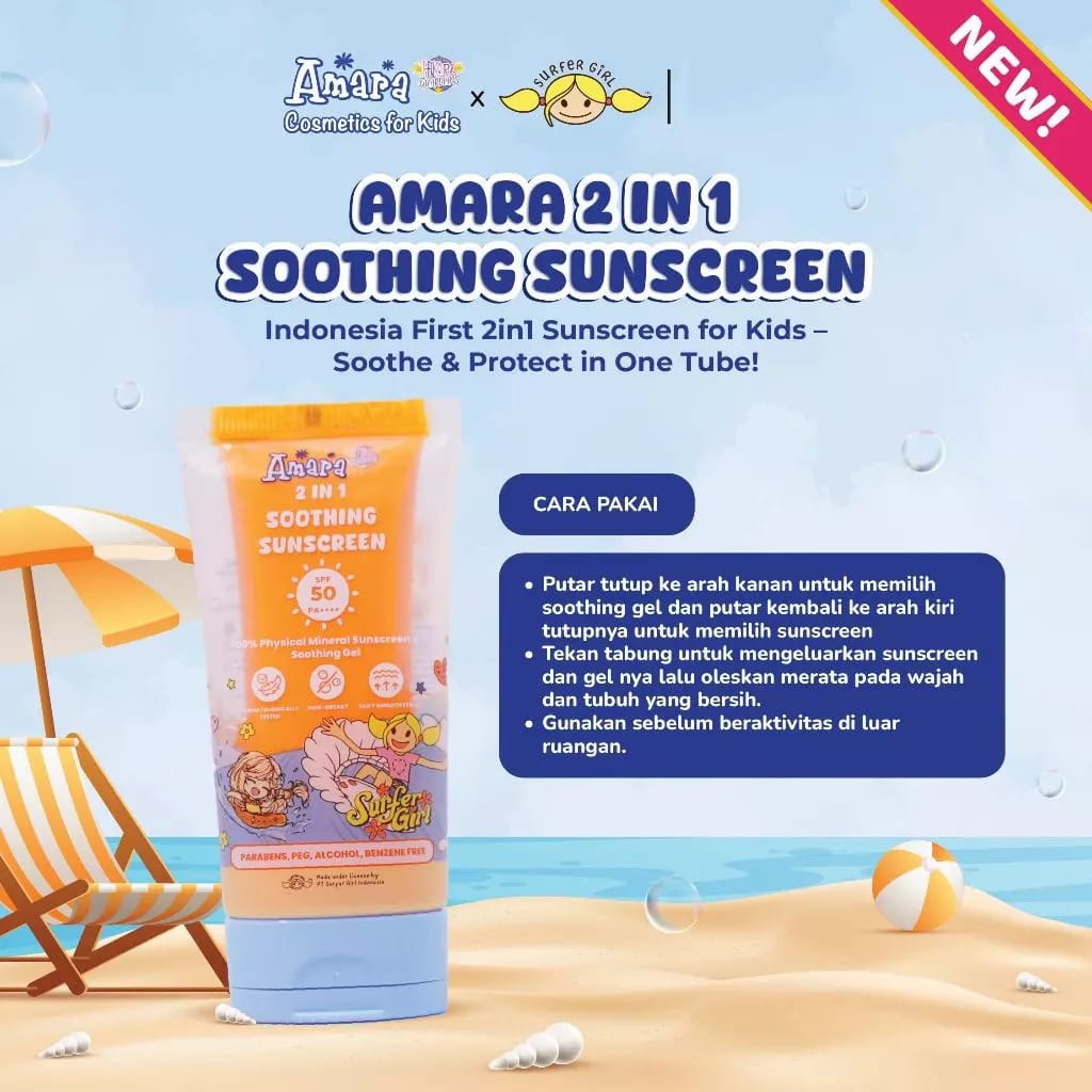 Amara 2in1 Soothing Sunscreen SPF50 PA++++  20ml