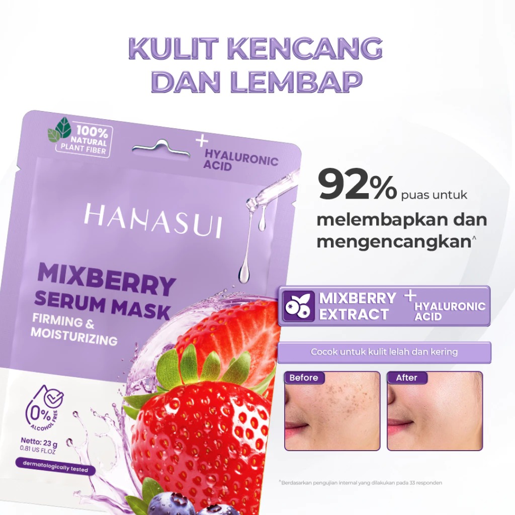 Hanasui Serum Sheet Mask 23gr - MIXBERRY (Firming & Moisturizing)