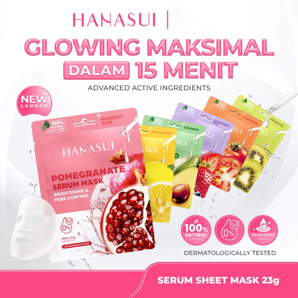 Hanasui Serum Sheet Mask 23gr - AVOCADO (Moisturizing & Skin Barrier)