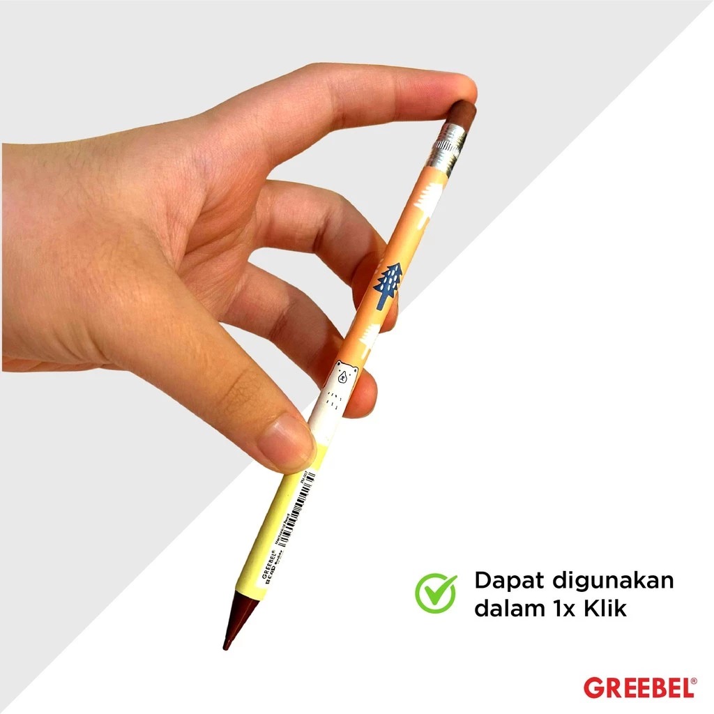 GREEBEL Mechanical Pencil 0.5mm - (Bear Buddy PM-007) Pensil Mekanik Berkualitas