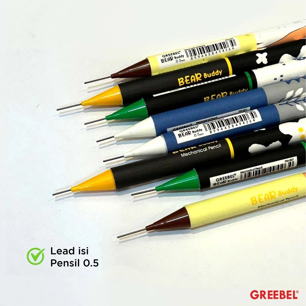 GREEBEL Mechanical Pencil 0.5mm - (Bear Buddy PM-007) Pensil Mekanik Berkualitas