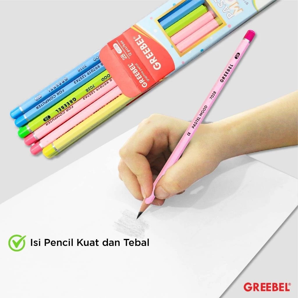 GREEBEL Pensil Kayu 2B - 7028 Pastel Mood