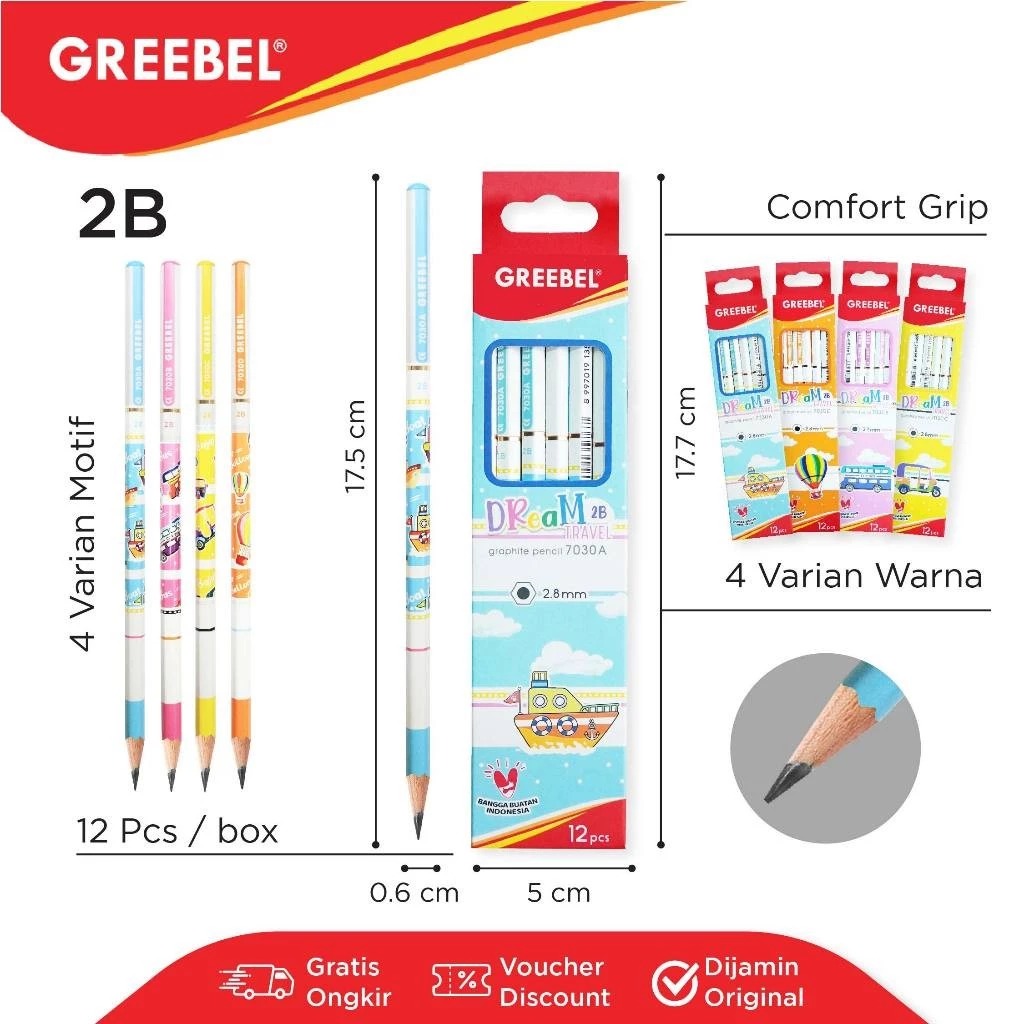 GREEBEL Pensil Kayu 2B - 7030 Dream