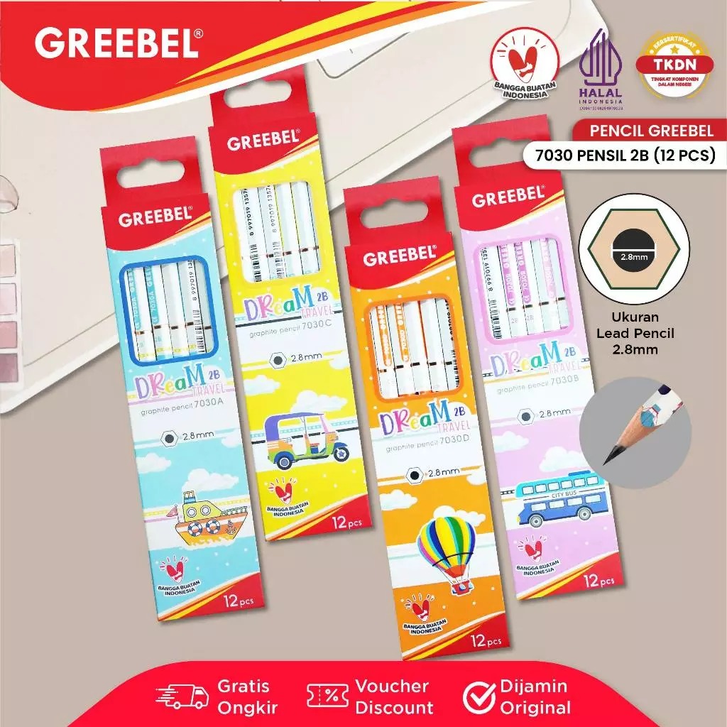 GREEBEL Pensil Kayu 2B - 7030 Dream